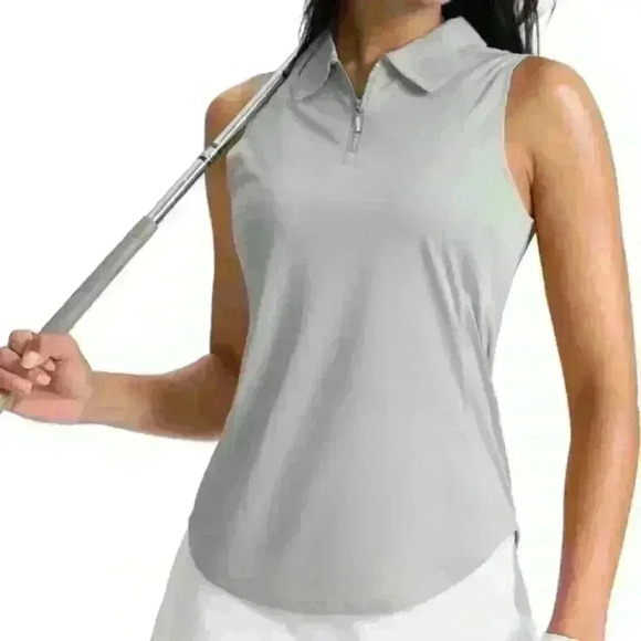 G Gradual Tops - Womens Golf Shirt Sleeveless Zip Up Polo Shirts for Women Collared Lightweight